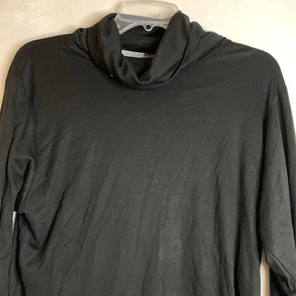 Platinum by Dorothy Schoelen Black Rayon Turtleneck top with wrist ties Small - Picture 3 of 12